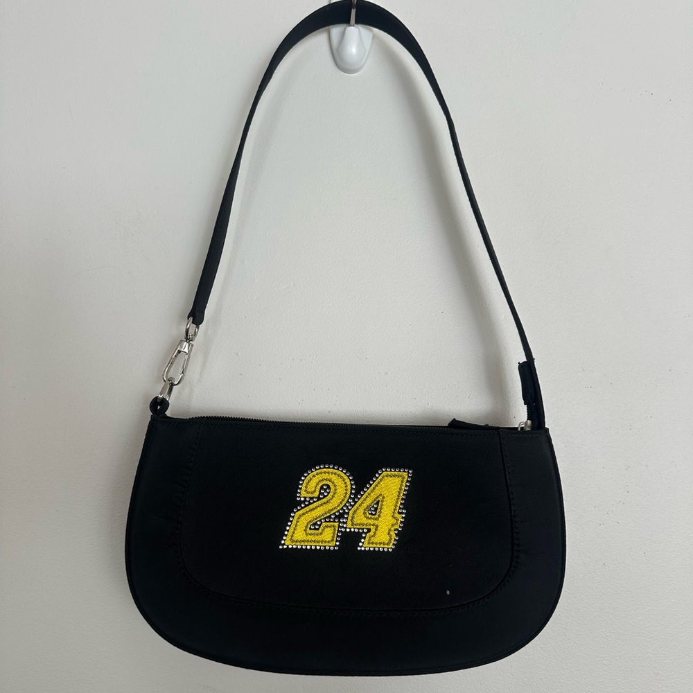 Vintage Y2K Jeff Gordon Black Baguette Shoulder Bag Rhinestone 24